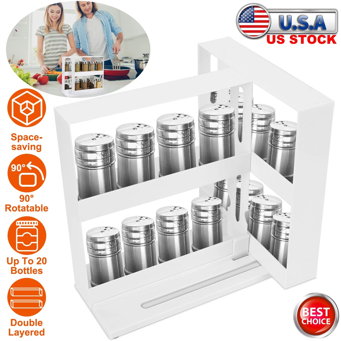 Swivel Cabinet Organizer Revolving Kitchen Rack