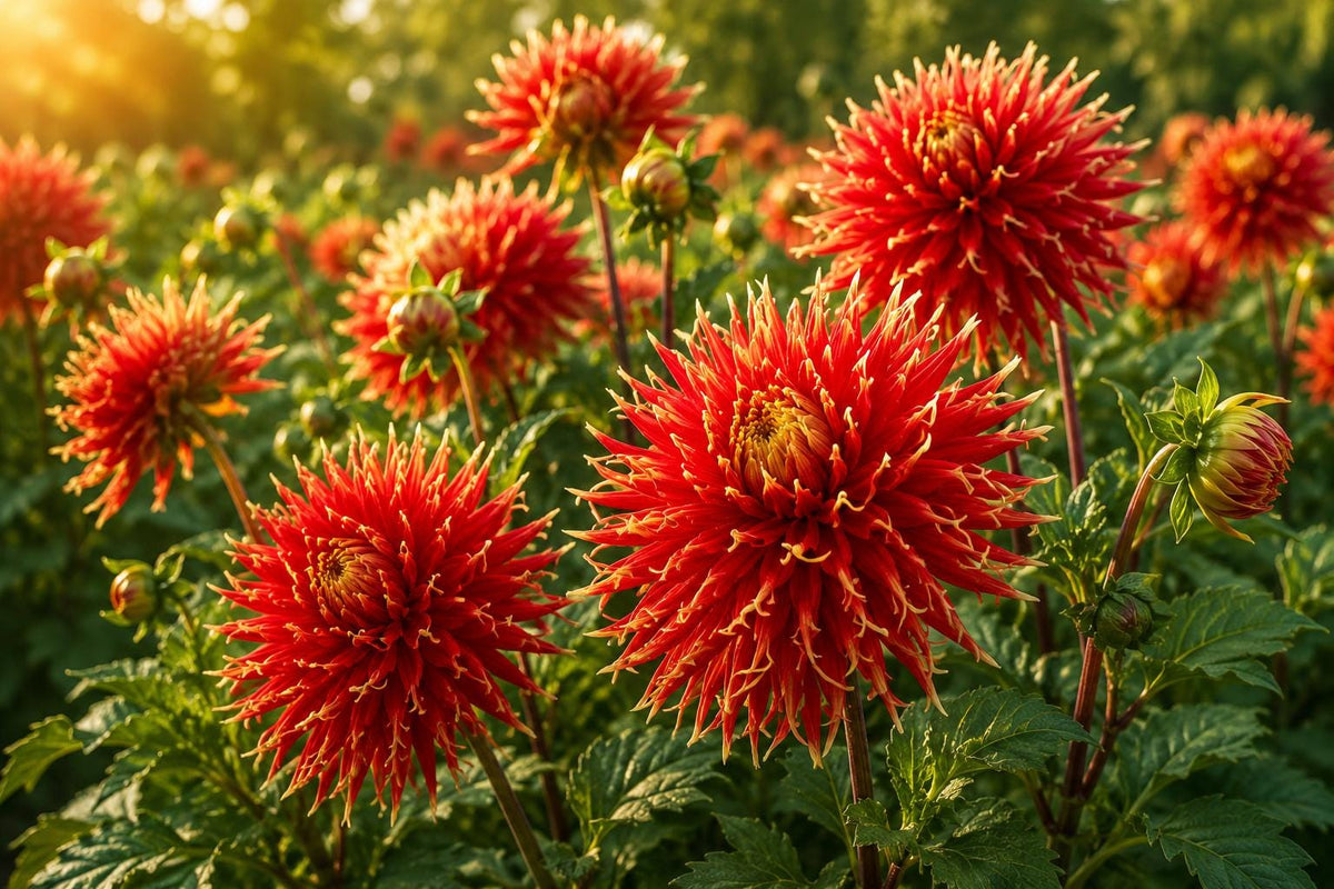 Cactus Dinner Plate Dahlia Bulb Tuber Clump - Perennial Flowering Plant (Dahlia pinnata) - Vibrant Colors for Garden