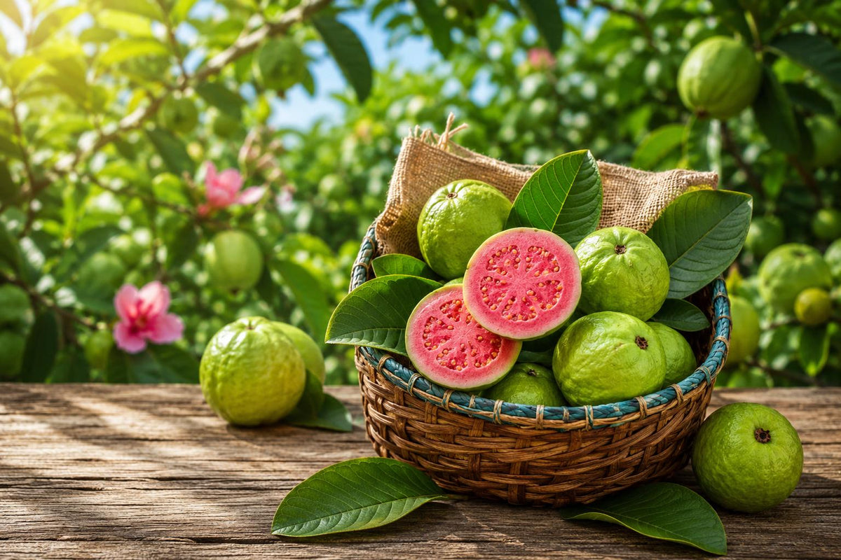 Organic Pink Strawberry Guava Seeds - 50pcs Tropical Fruit Seeds for Planting - Psidium cattleianum - Non-GMO Gardening