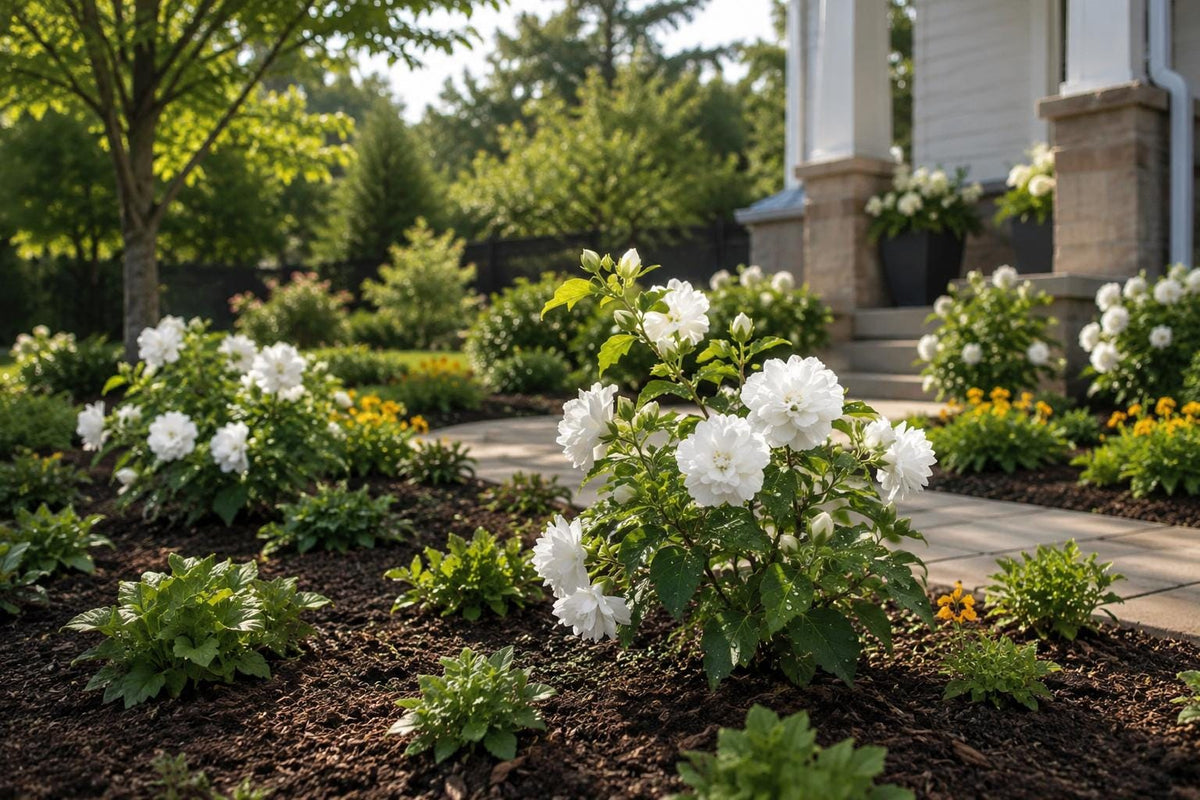 White Hibiscus Seeds - Double Bloom Variety for Summer Gardens - Hibiscus rosa-sinensis, Easy to Grow, Pollinator Attracting