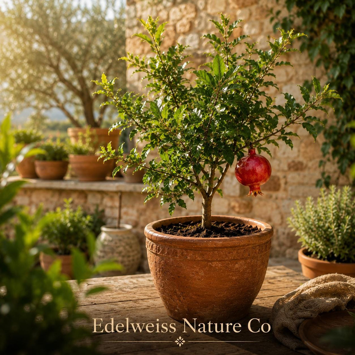 Azadi Pomegranate Starter Plant | 3-6" Live Fruit Tree | Punica granatum | Edible Garden Shrub for Home Orchards and Containers