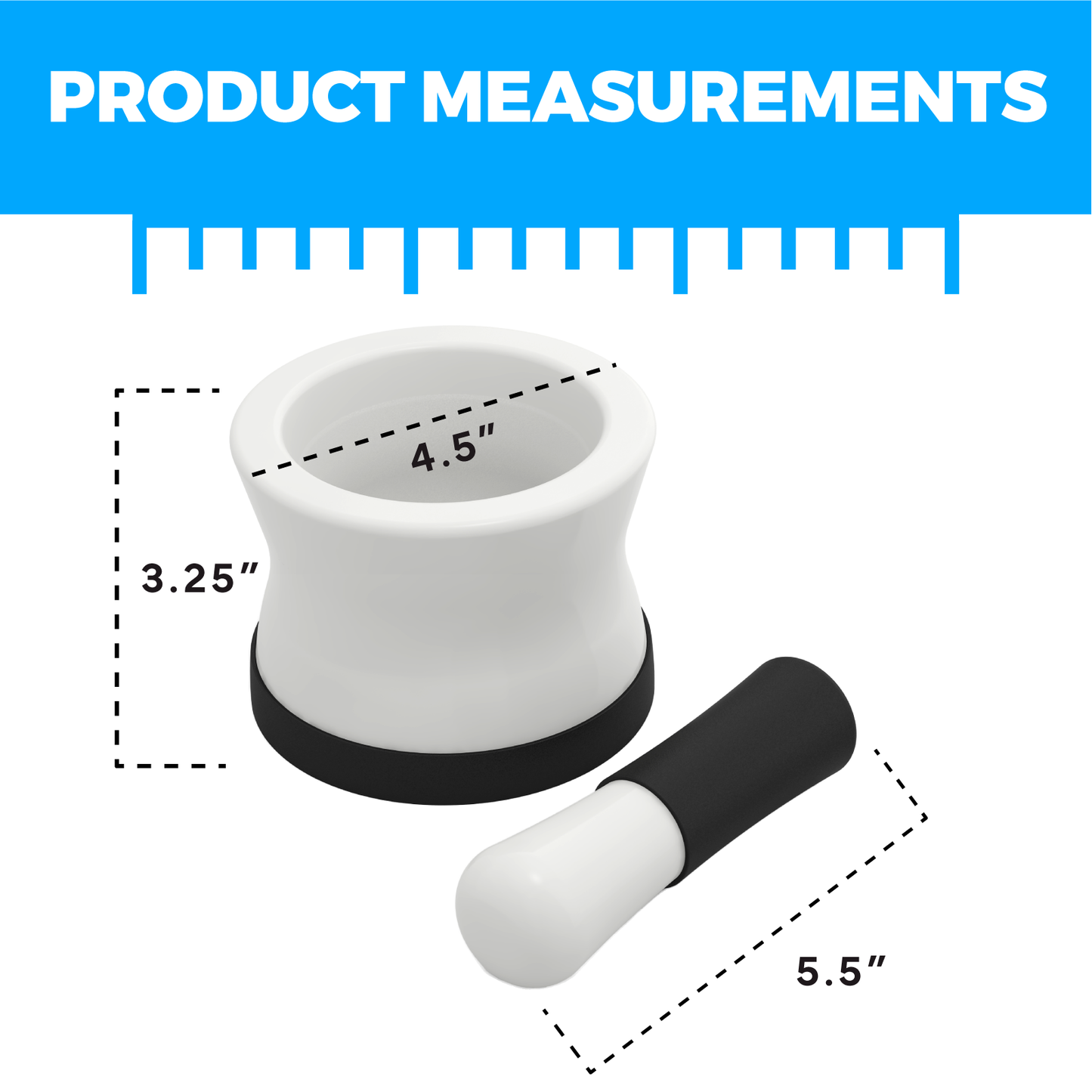 Mortar and Pestle Set - Small EZ-Grip Silicone & Porcelain Mortar With Non-Slip Scratch Proof Silicone Base - herb or spice grinder, pill crusher grinder or molcajete - NEW DESIGN - Dishwasher Safe by Cooler Kitchen