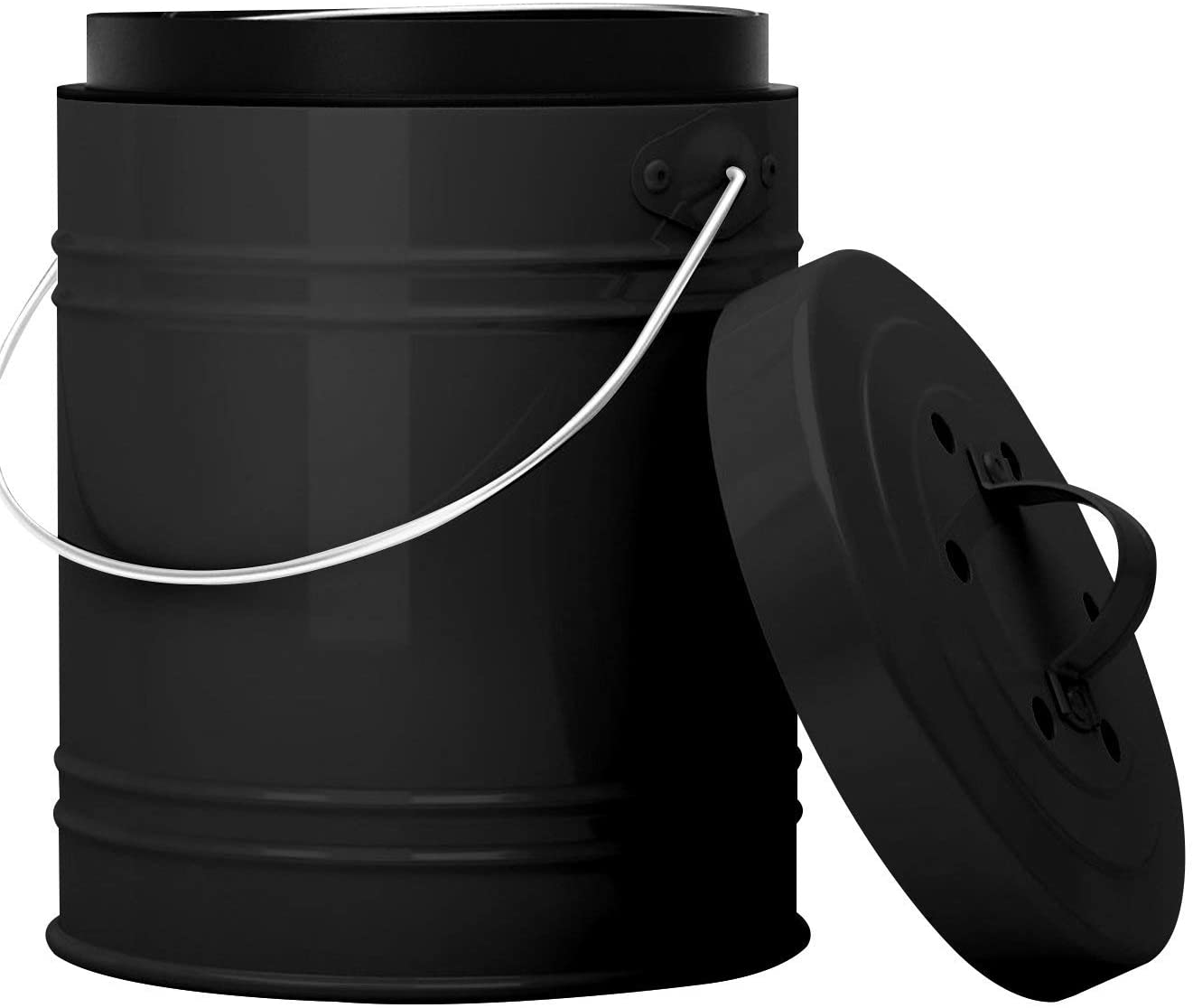 Oversized 1.3 Gallon Kitchen Compost Bin with Charcoal Filters by Cooler Kitchen