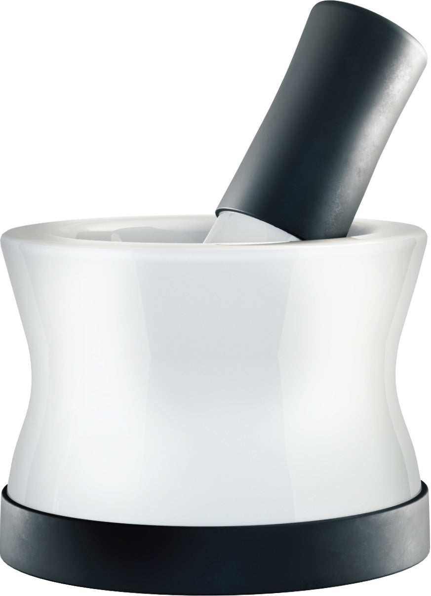 Mortar and Pestle Set - Small EZ-Grip Silicone & Porcelain Mortar With Non-Slip Scratch Proof Silicone Base - herb or spice grinder, pill crusher grinder or molcajete - NEW DESIGN - Dishwasher Safe by Cooler Kitchen