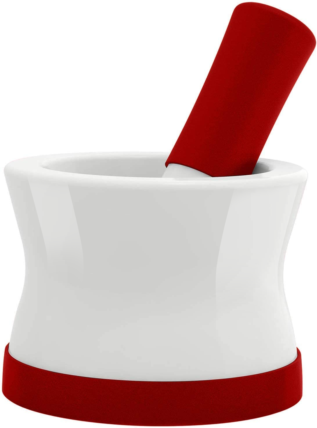 Mortar and Pestle Set - Small EZ-Grip Silicone & Porcelain Mortar With Non-Slip Scratch Proof Silicone Base - herb or spice grinder, pill crusher grinder or molcajete - NEW DESIGN - Dishwasher Safe by Cooler Kitchen