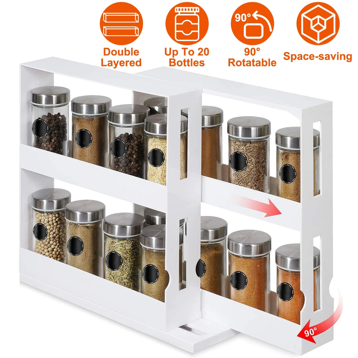 Swivel Cabinet Organizer Revolving Kitchen Rack