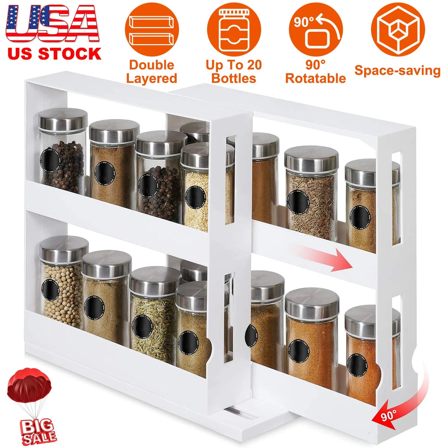 Swivel Cabinet Organizer Revolving Kitchen Rack