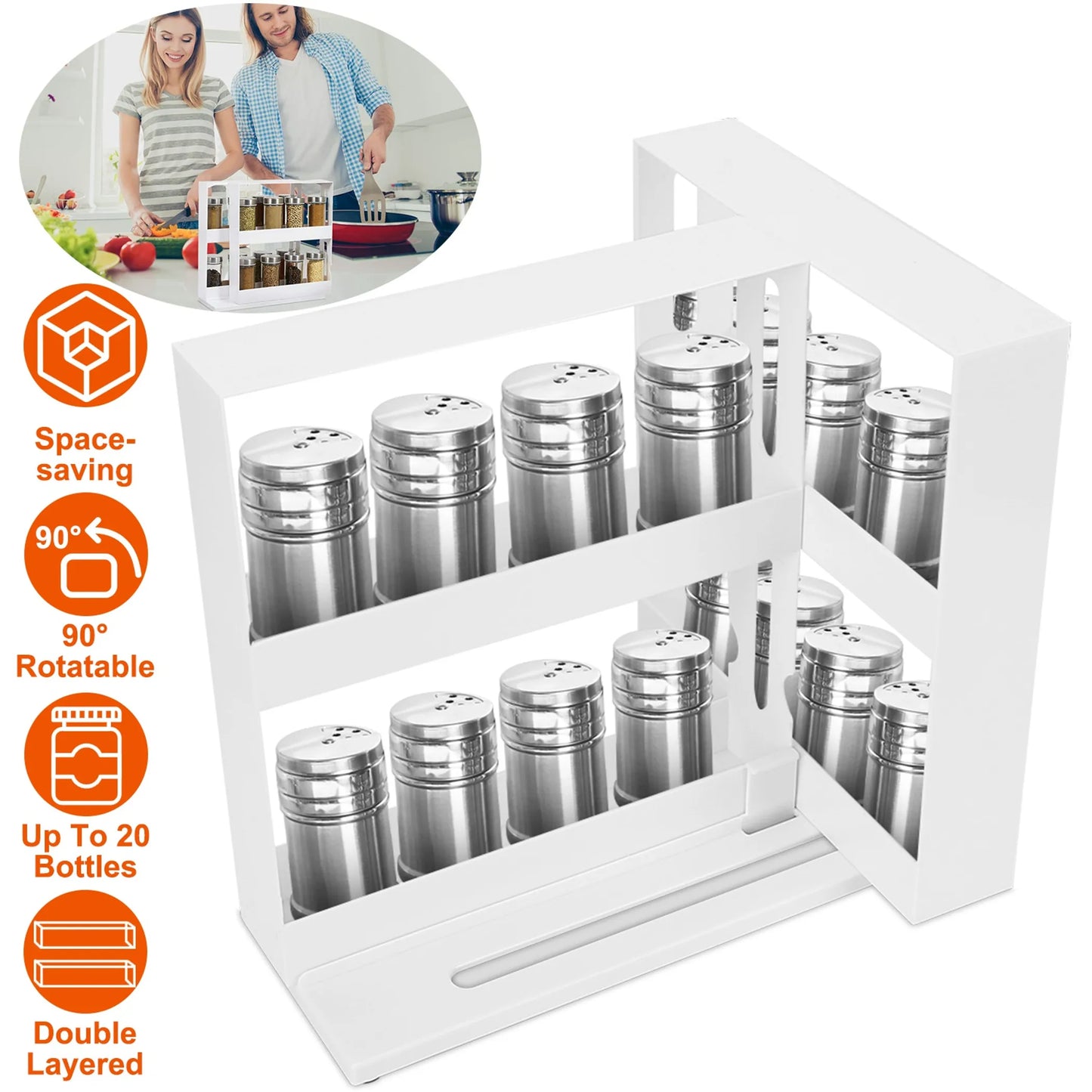 Swivel Cabinet Organizer Revolving Kitchen Rack