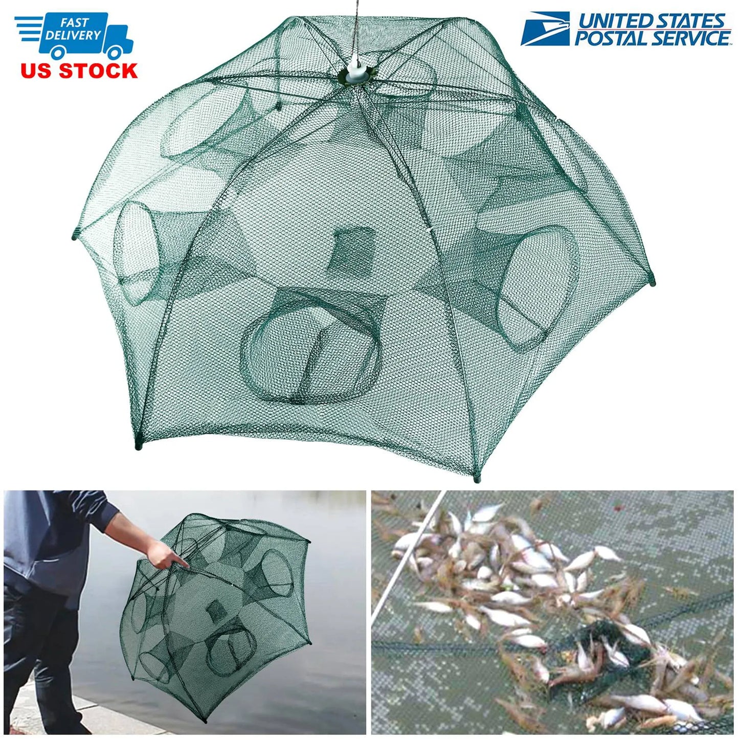 Fishing Trap Net Portable Folded Fishing Bait Trap
