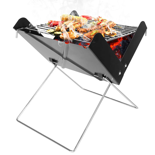 Foldable BBQ Grill Charcoal Barbecue Portable X Grill Tabletop