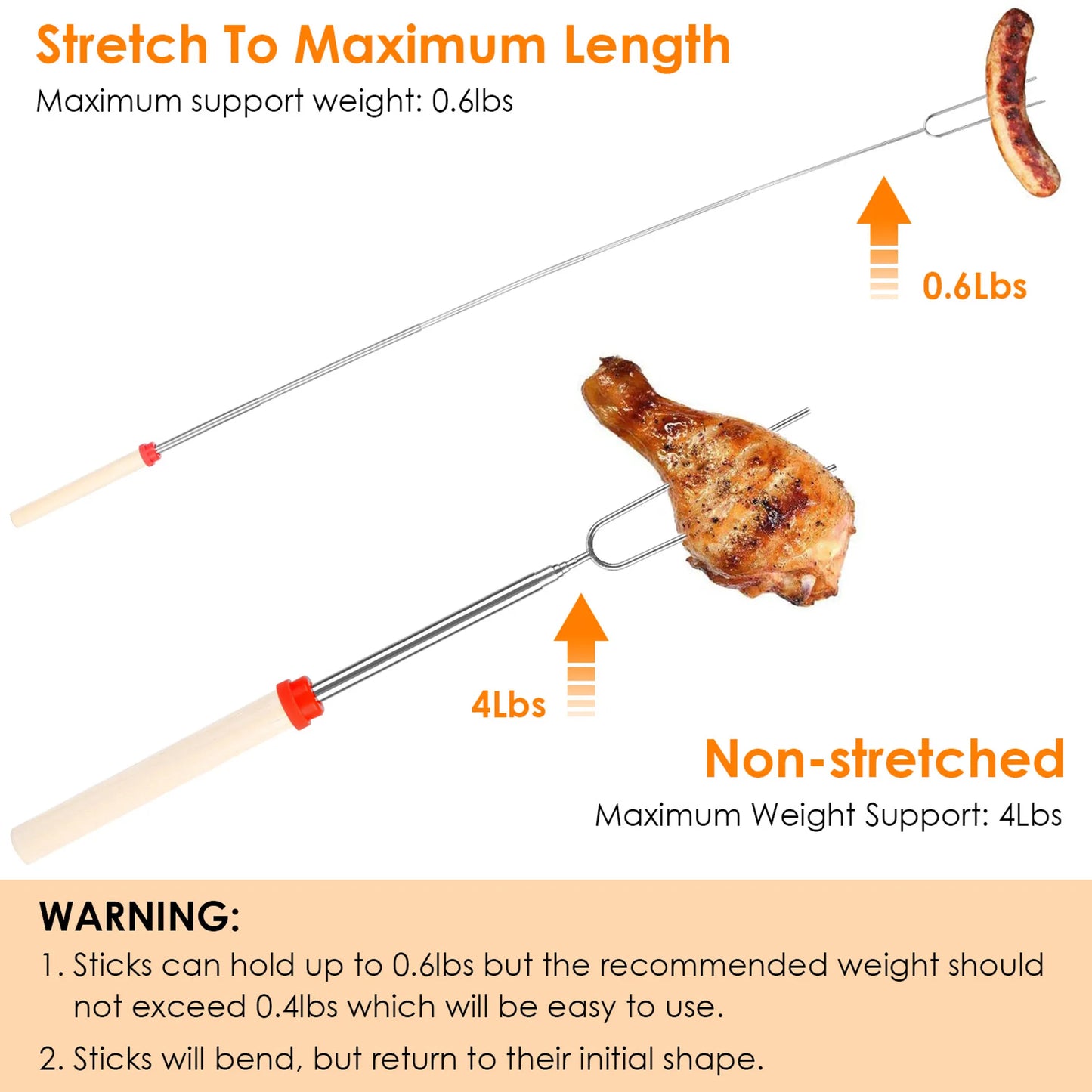 Stainless Steel Roasting Sticks Set