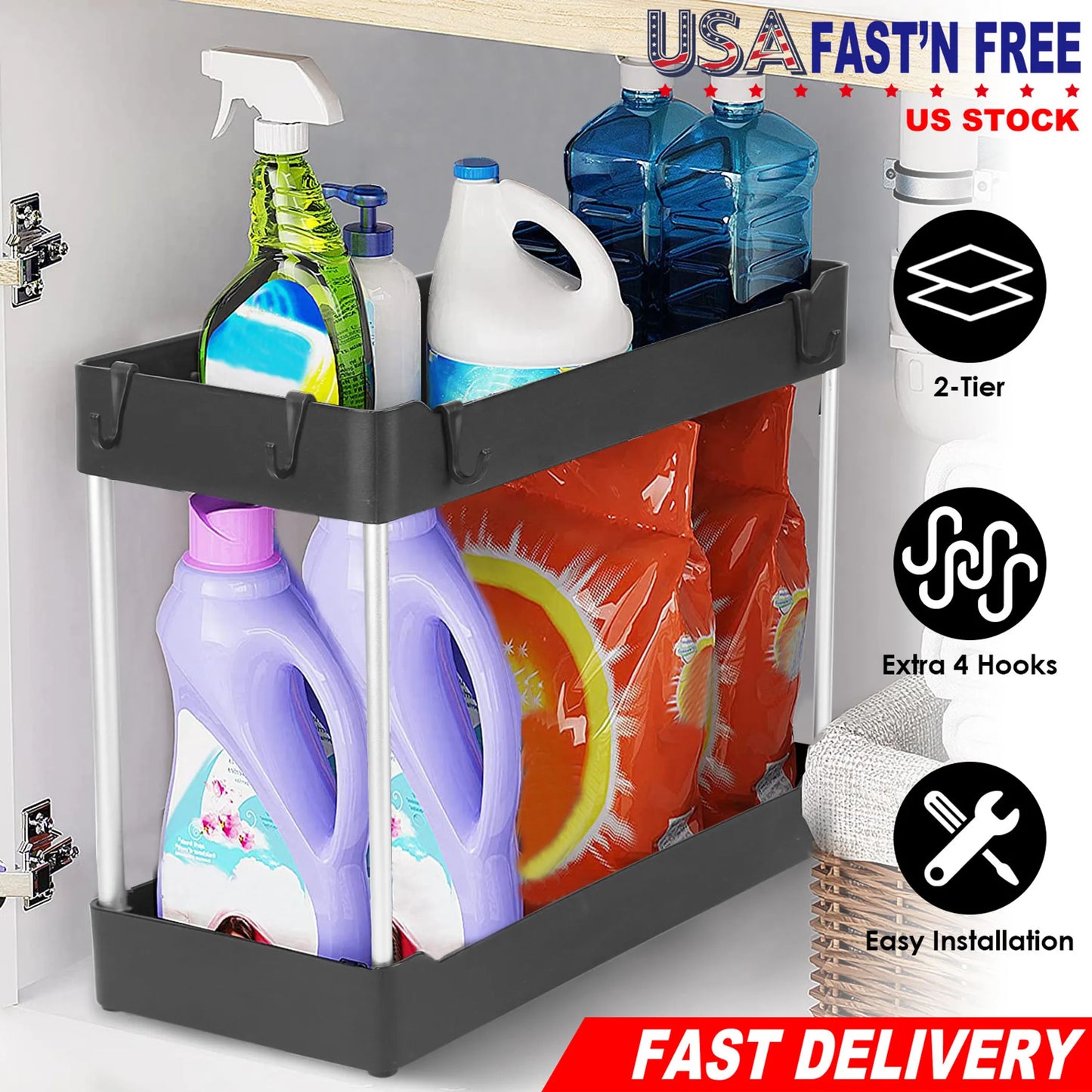 2-Tier Under Sink Shelf