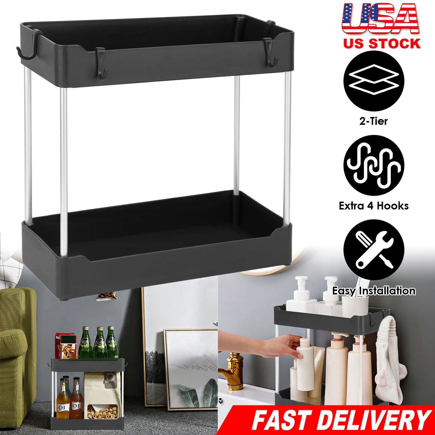 2-Tier Under Sink Shelf