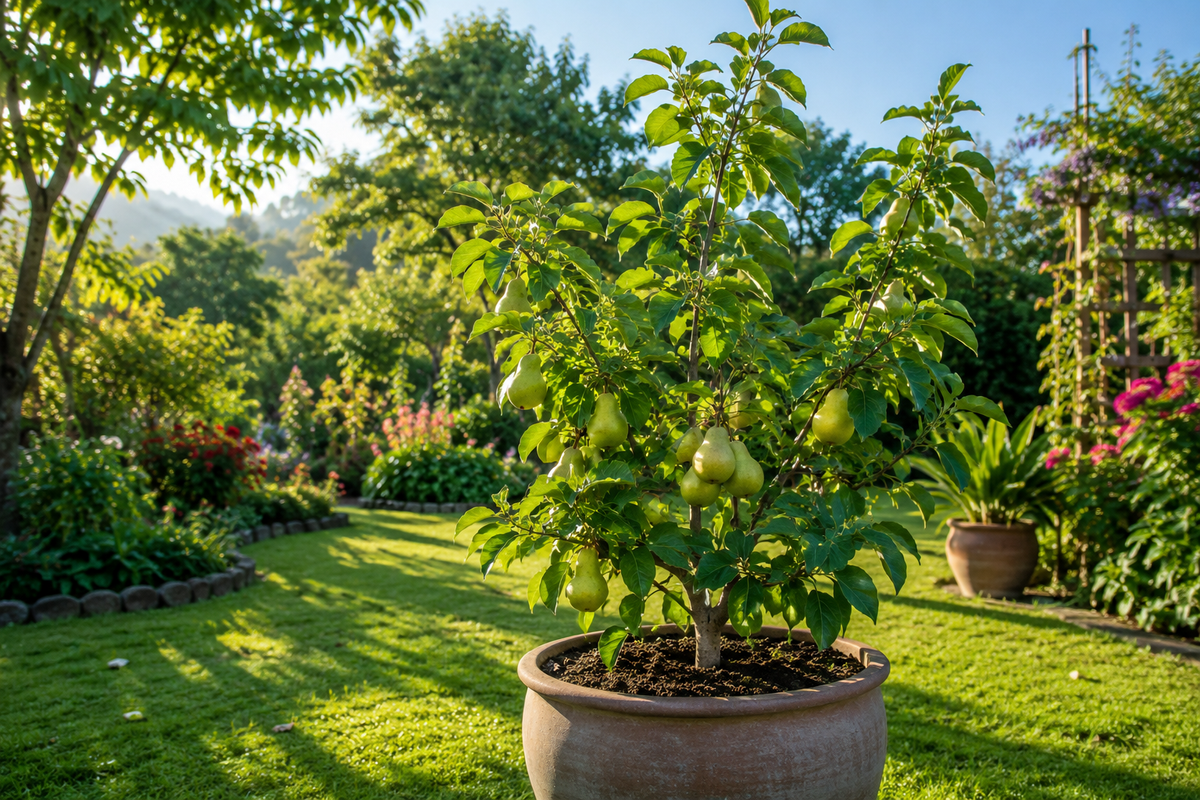 Pineapple Pear Fruit Tree - Edible Pyrus communis - 2-3 Feet Tall, Fruit-Bearing, Small Space Garden Tree