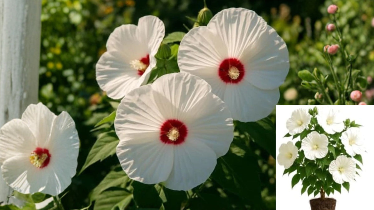 Luna White Hardy Hibiscus 2 Live Plants – Full Sun Outdoor