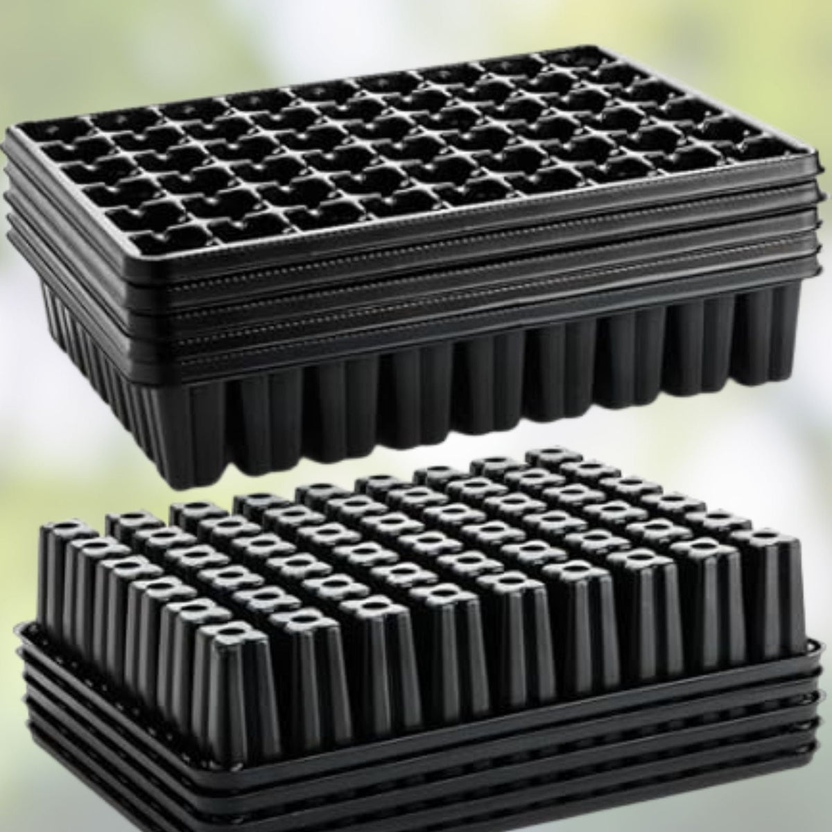 Seed Starting Tray 3-Pack, Plant Germination Trays, Black, Gardzen, Propagation Trays for Seedlings and Indoor Gardening
