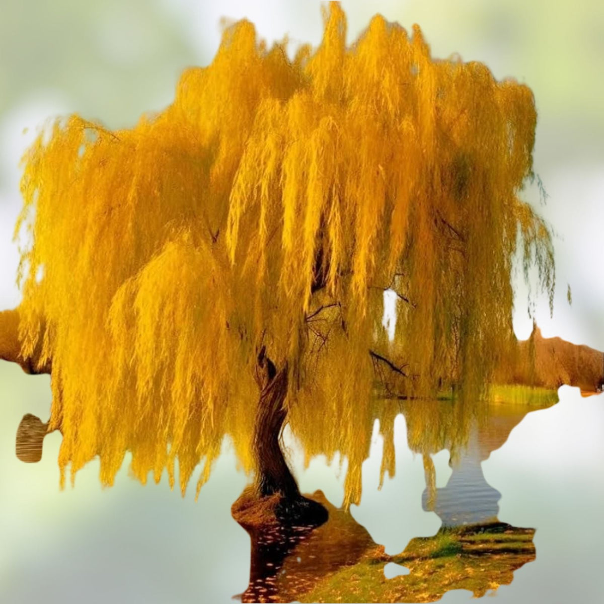 5 Golden Weeping Willow Tree Cutting Salix babylonica, Ornamental Tree for Landscaping and Garden Planting