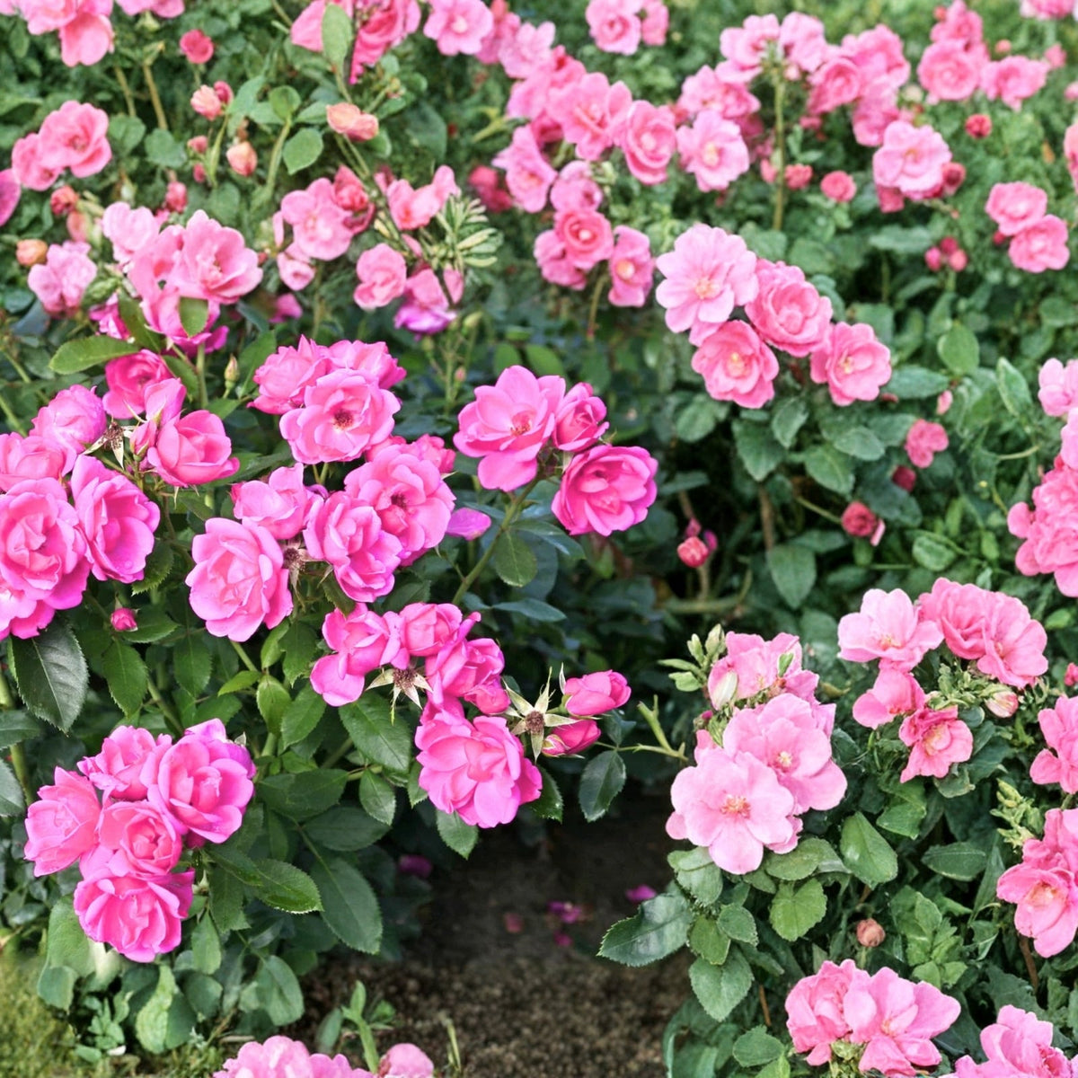 Miniature Rose Plant - 1 Gallon Live Pink - Ideal for Small Gardens & Indoor - Rosa spp.