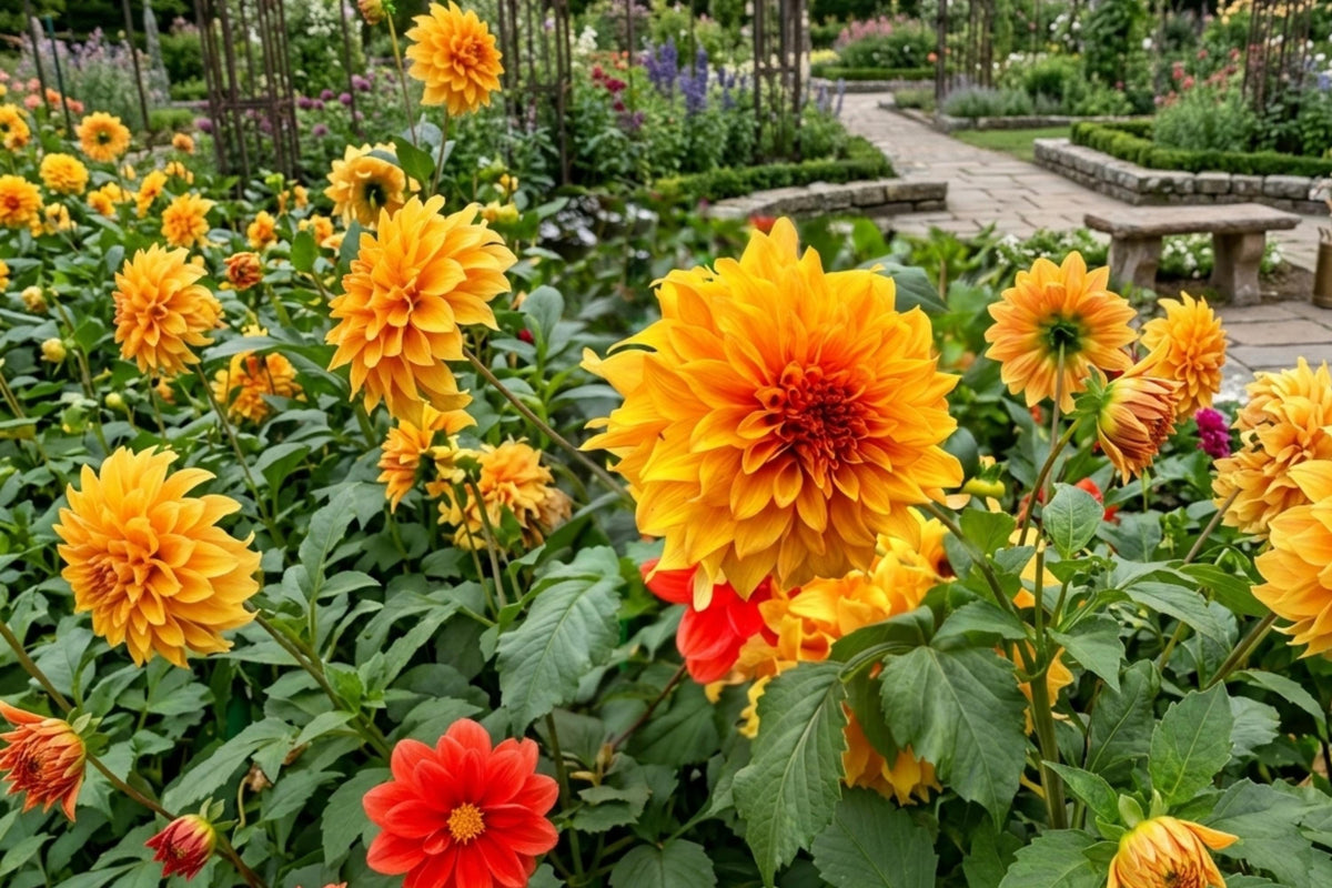 Dinnerplate Dahlia Bulb Clump, Hercules Variety, Colorful Flower Tuber, Dahlia pinnata, Large Blooms