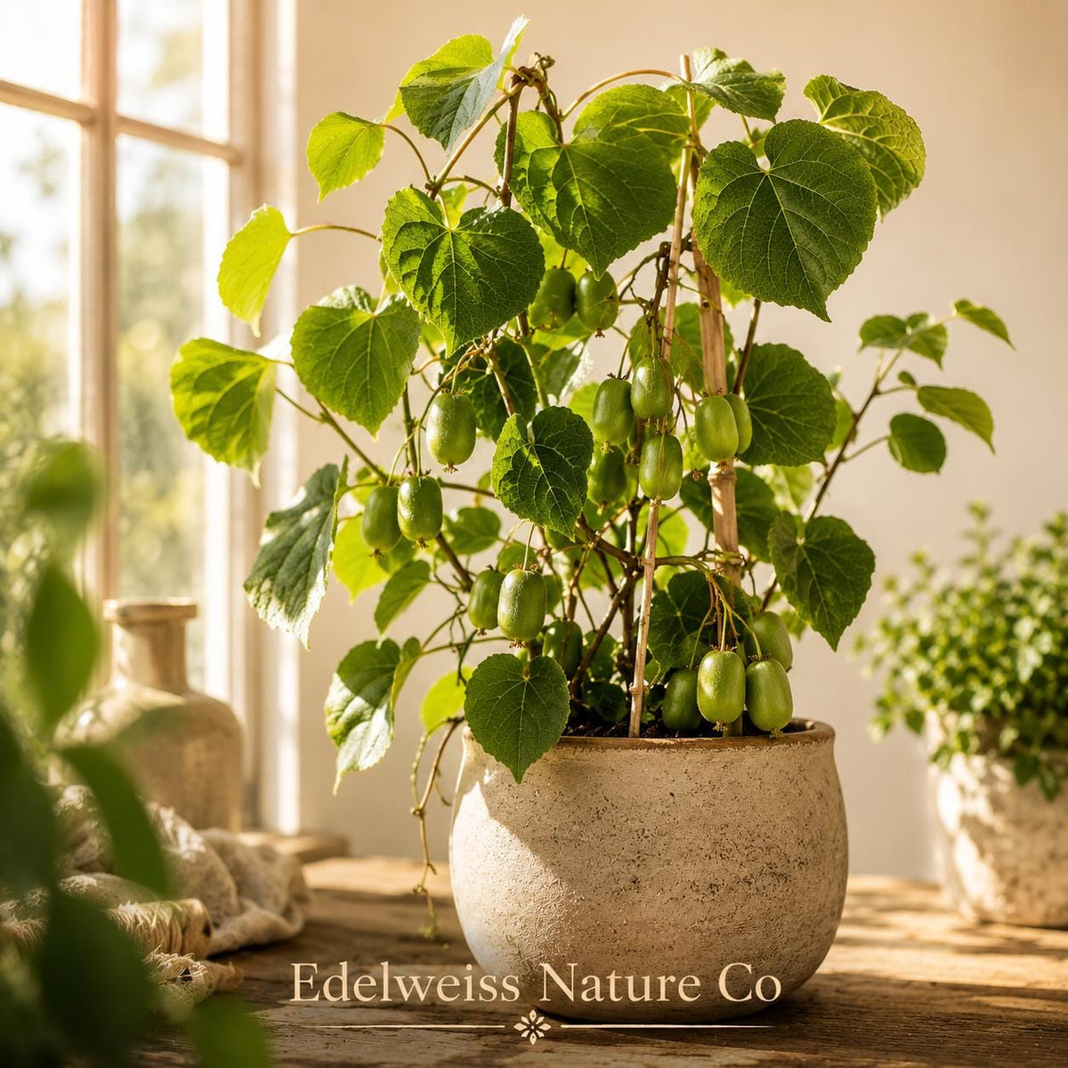 Issai Hardy Kiwi Starter Plants - 5 Pack Edible Fruit Vines - Actinidia arguta - Cold-Hardy Climbing Vine for Gardens