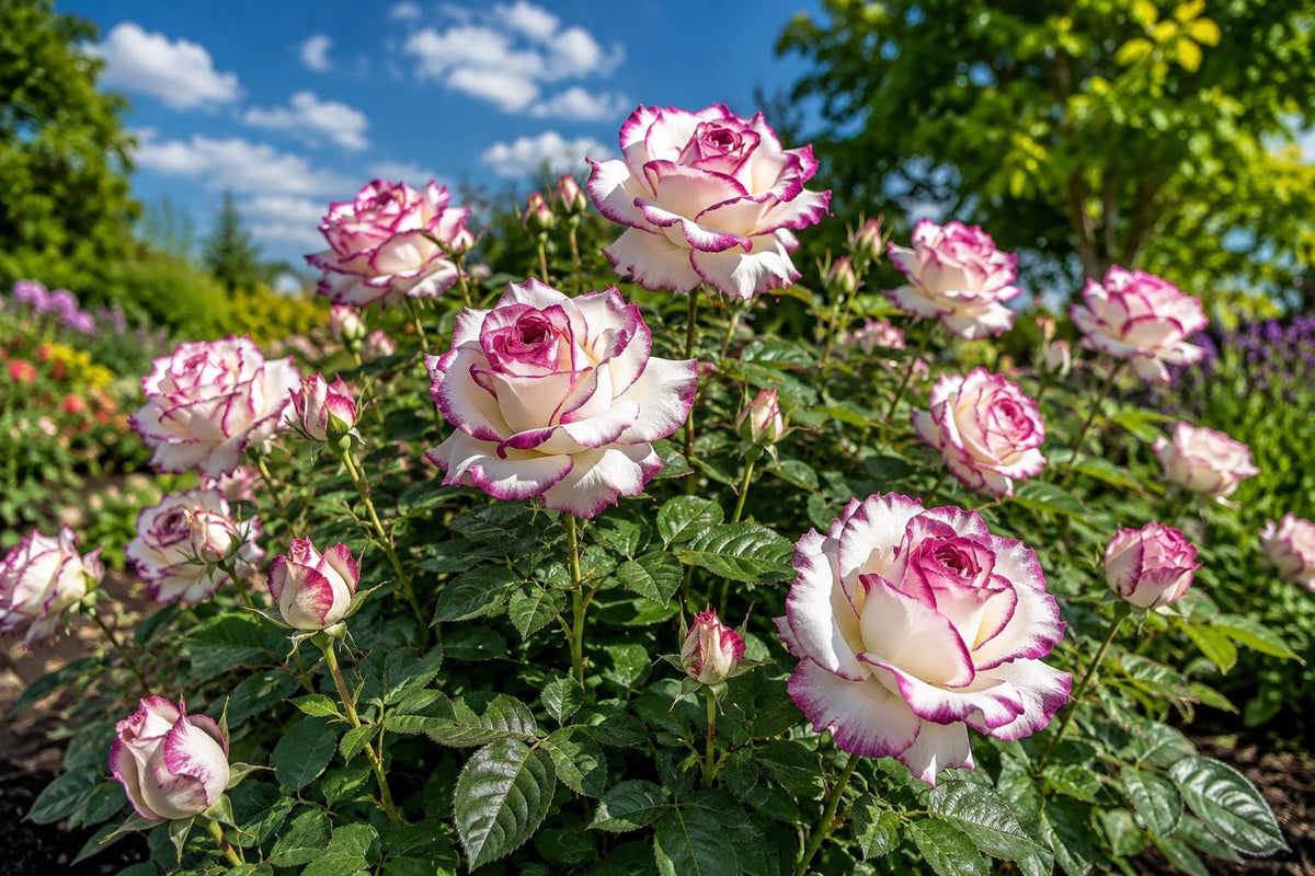 Rose Seeds - 20 Pack Speckled Purple & White Rosa spp. Unique Striped Blooms for Garden & Floral Arrangements