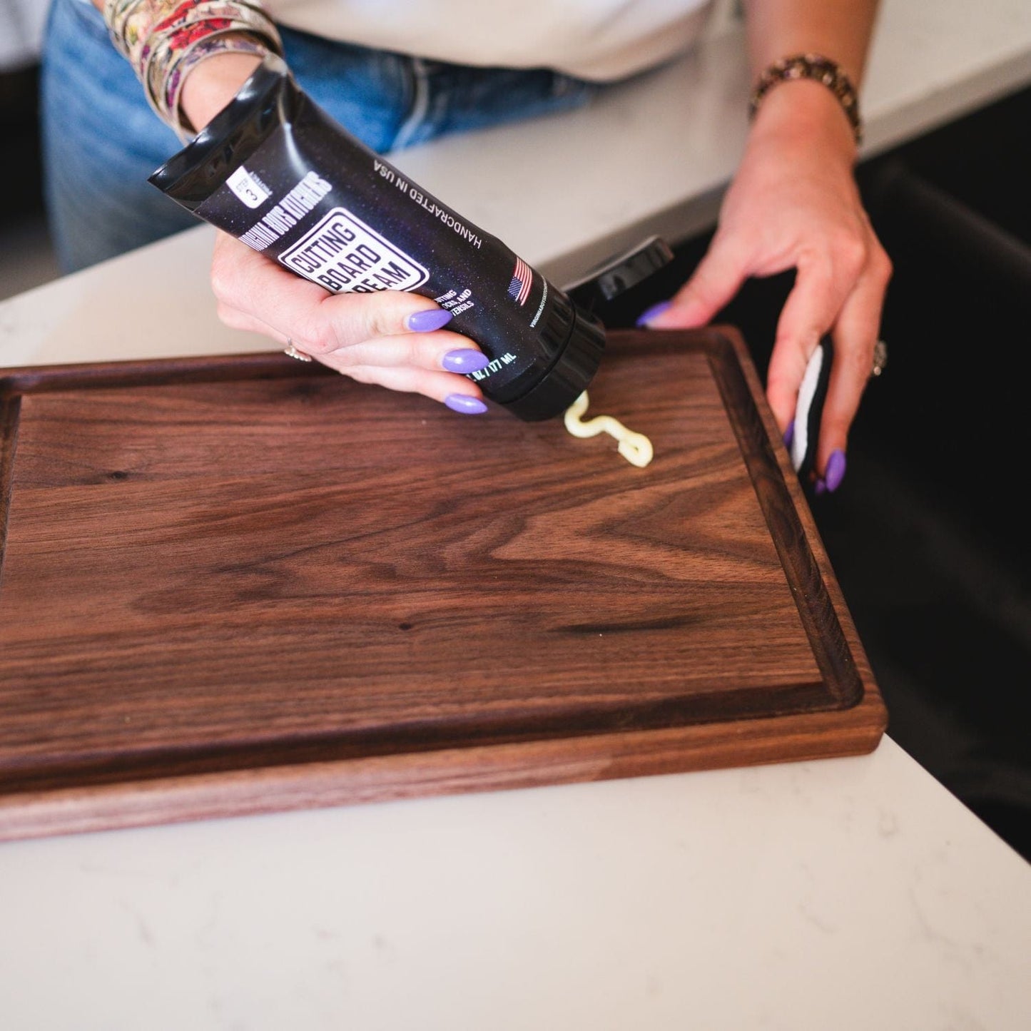 Cutting board cream for wooden butcher blocks and cutting boards by Virginia Boys Kitchens