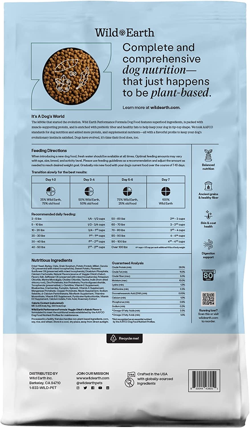 Performance Formula Dog Food by Wild Earth