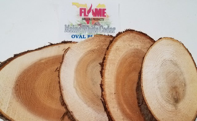 White Cedar OVAL Grilling Planks (5x7 50 Count) by Flame Grilling Products Inc