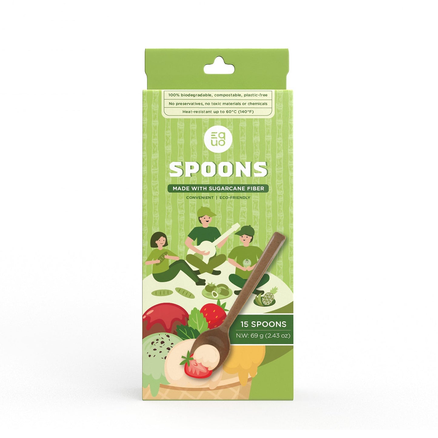 EQUO Sugarcane Spoons - Pack of 15 by EQUO