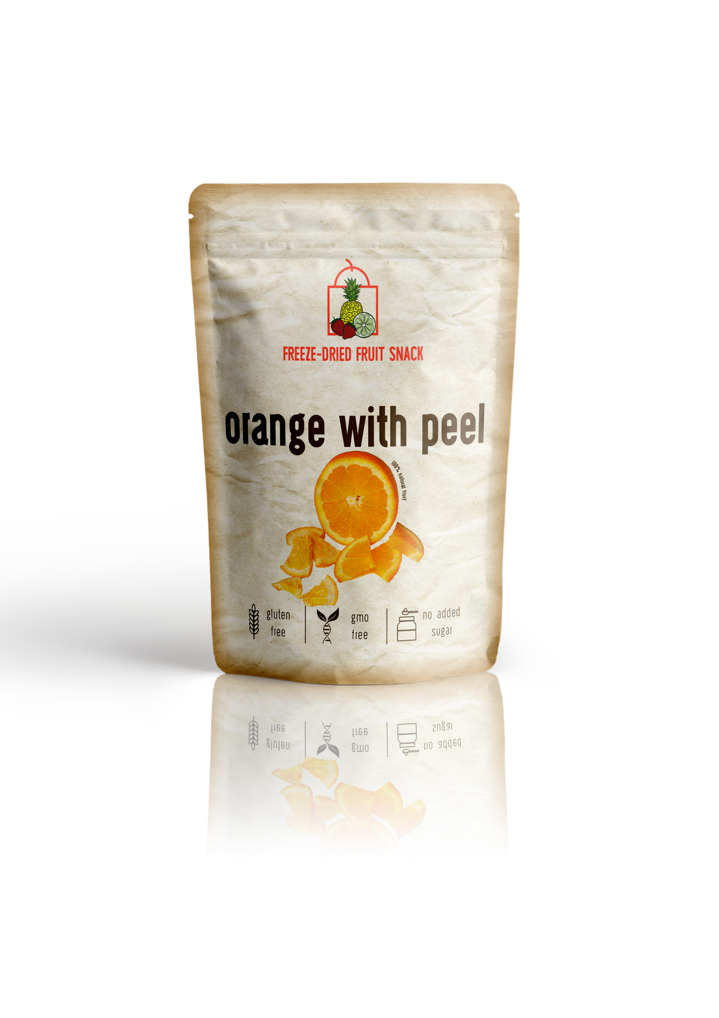 Freeze Dried Orange with Peel Snack Pouch by The Rotten Fruit Box