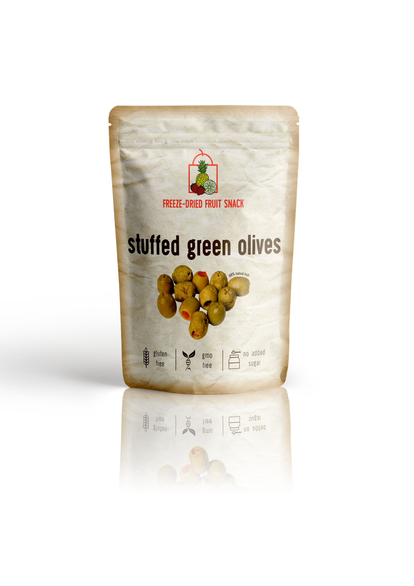 Freeze Dried Green Olives Stuffed with Chili Paste (Salted) by The Rotten Fruit Box