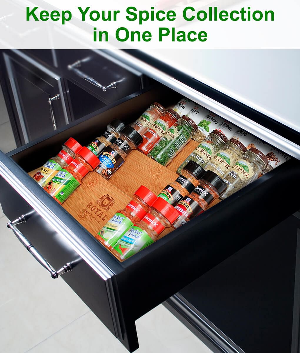 Drawer spice rack organizer 17x13 by Royal Craft Wood