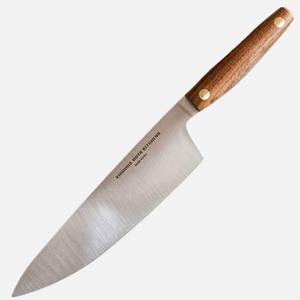 8 Inch Stainless Steel Chef Knife with Walnut Handle by Virginia Boys Kitchens