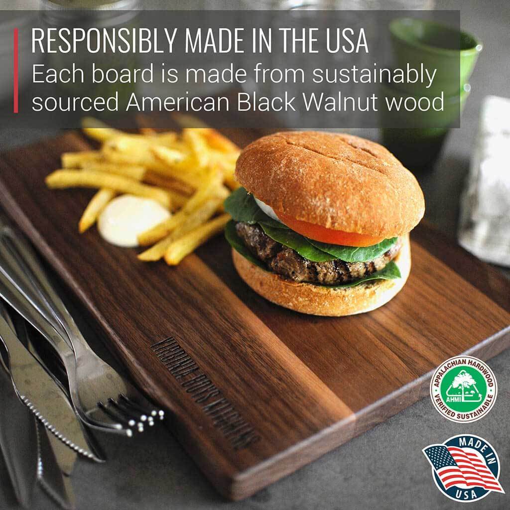 Small Walnut Wood Cutting Board by Virginia Boys Kitchens