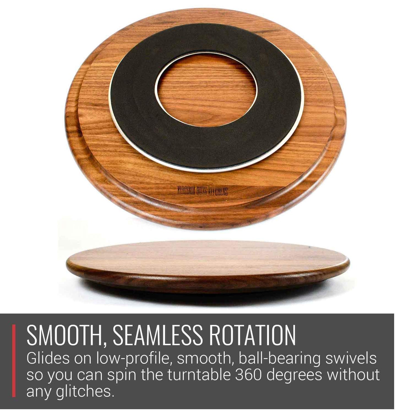 Walnut Wood Lazy Susan Centerpiece by Virginia Boys Kitchens