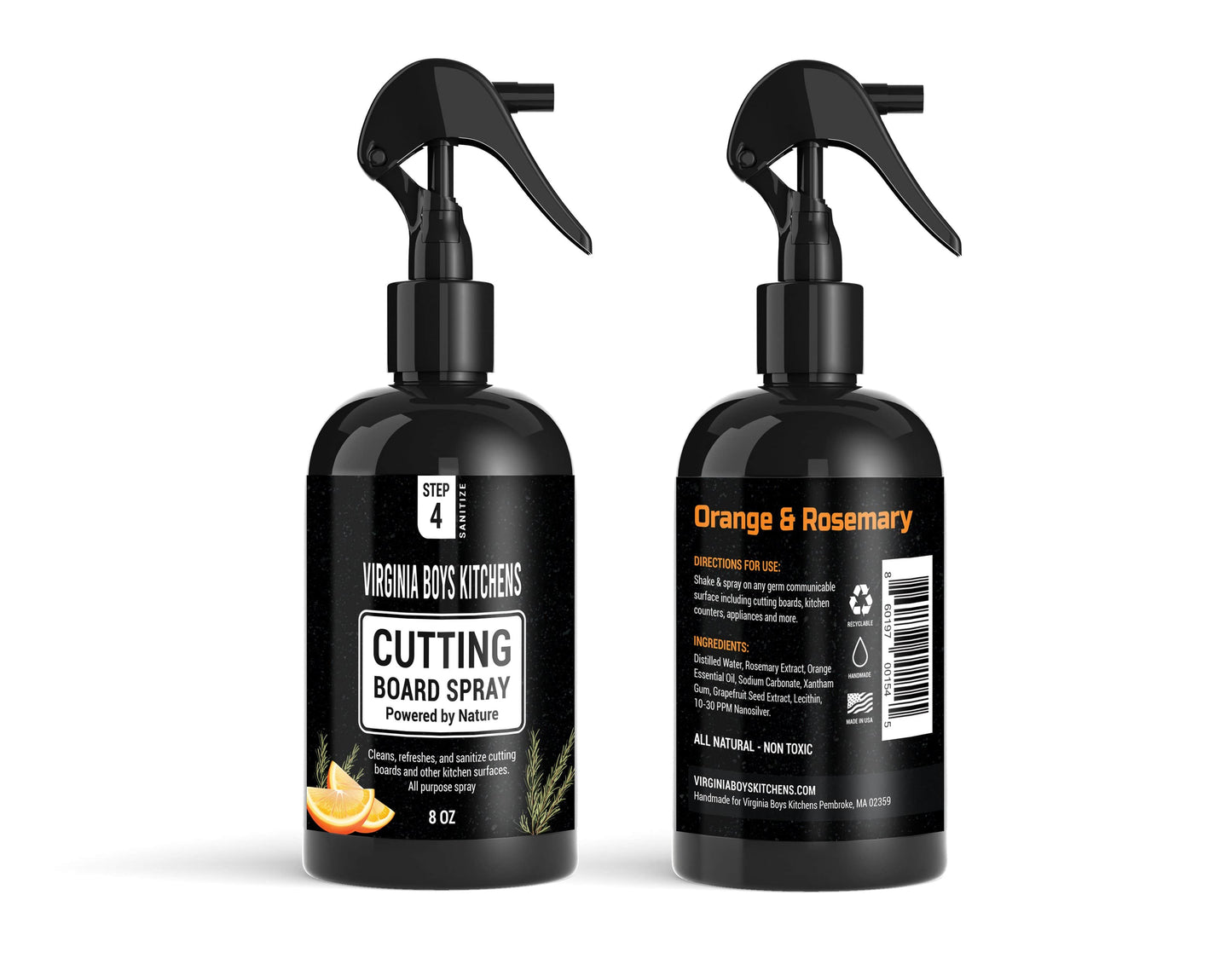 Cutting Board Spray - Multipurpose Home and Kitchen Disinfectant Spray - Powered by Colloidal Silver & Essential Oils by Virginia Boys Kitchens